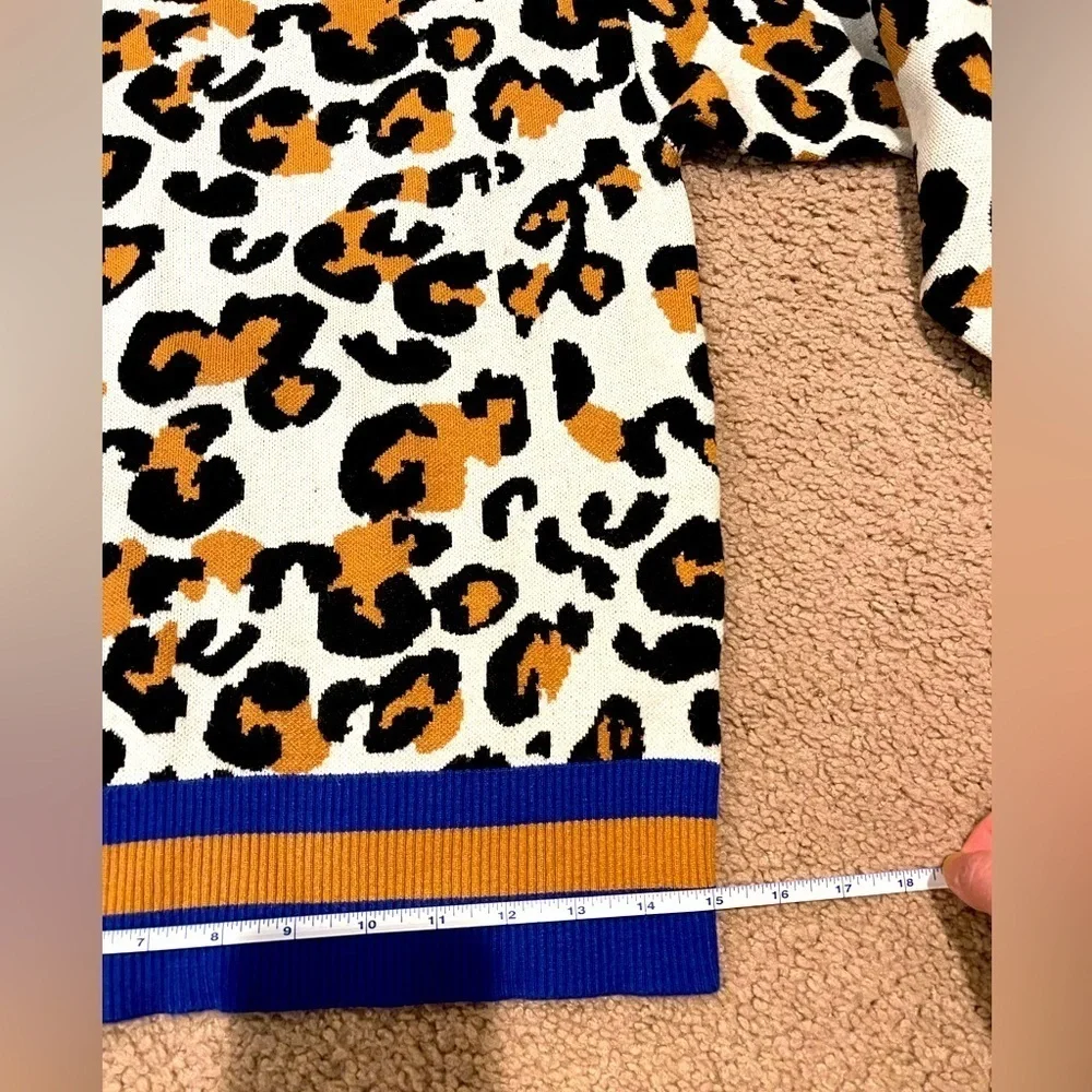 Women's CLICHE leopard print thick wool blend sweater